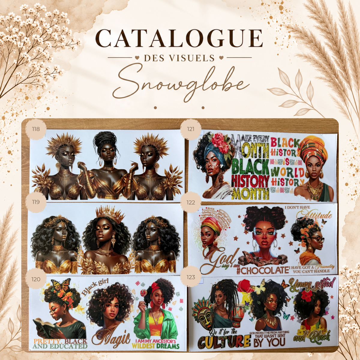 Catalogue des visuels Snow Globe -OPAL, LUNE & HALO
