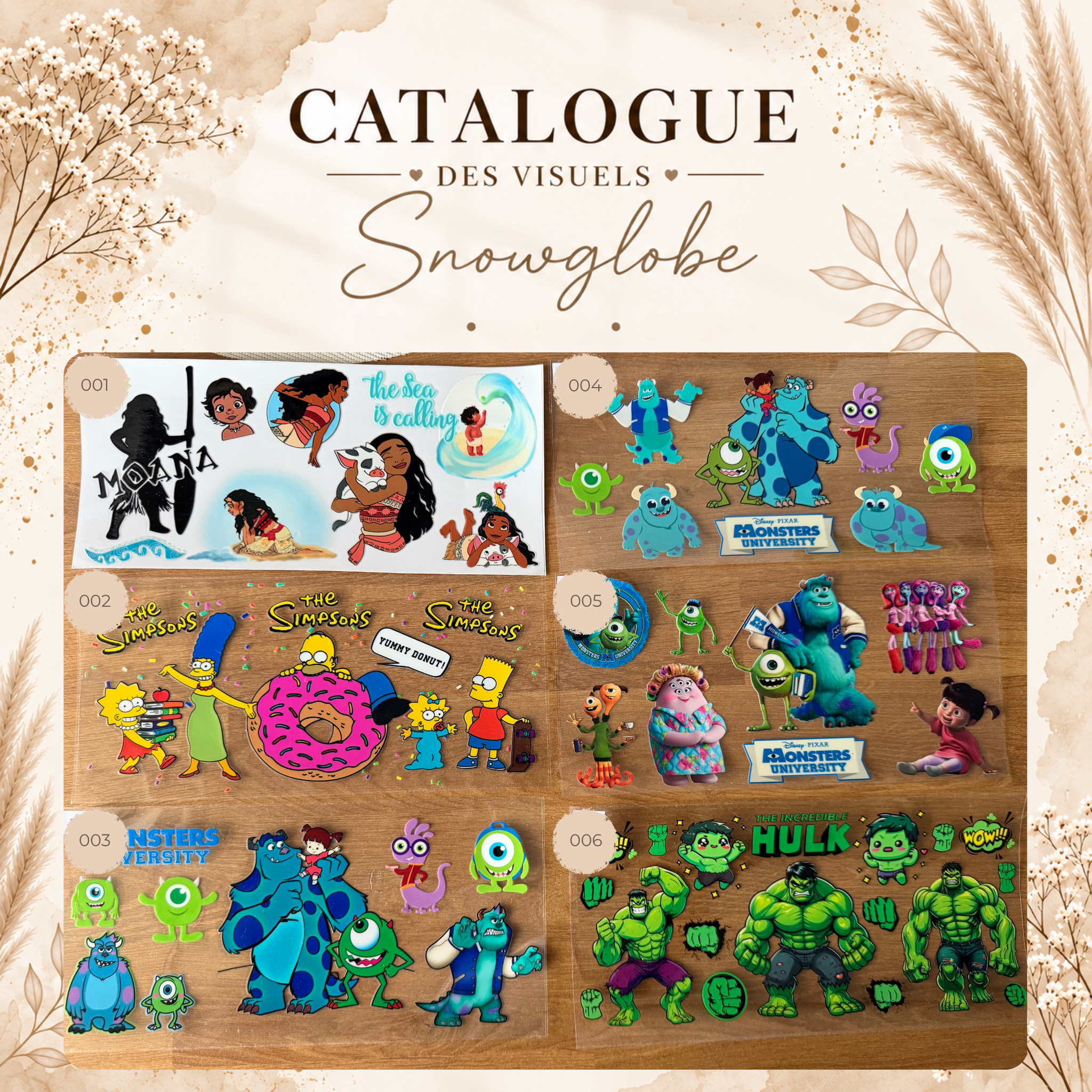 Catalogue des visuels Snow Globe -OPAL, LUNE & HALO
